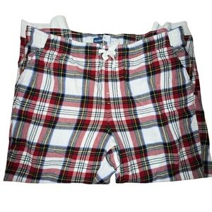 Old Navy Men's Plaid Pajama Jogger Pants - Red and White